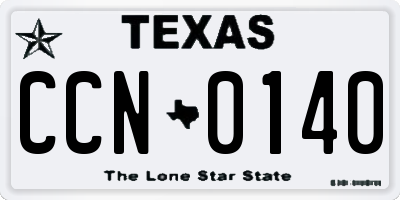 TX license plate CCN0140
