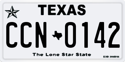 TX license plate CCN0142
