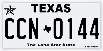 TX license plate CCN0144