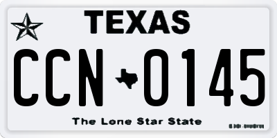 TX license plate CCN0145