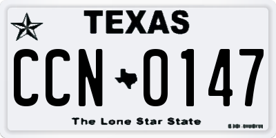 TX license plate CCN0147