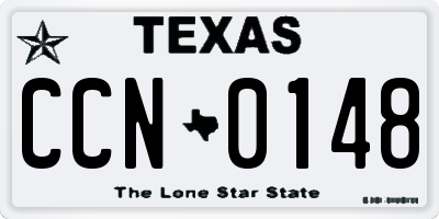TX license plate CCN0148