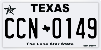TX license plate CCN0149