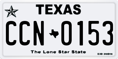 TX license plate CCN0153
