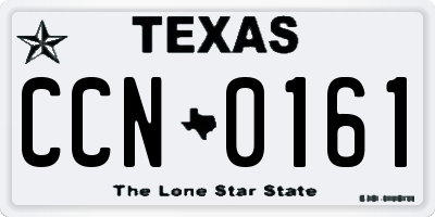 TX license plate CCN0161