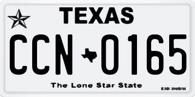 TX license plate CCN0165