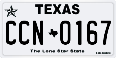 TX license plate CCN0167