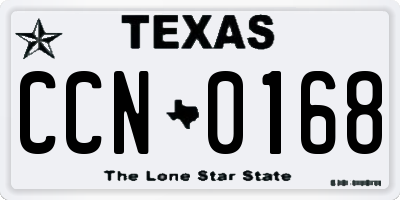 TX license plate CCN0168