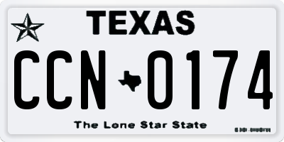 TX license plate CCN0174