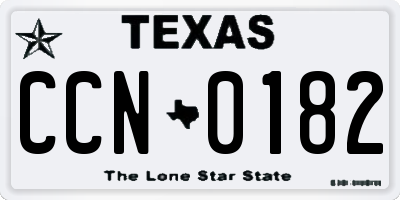 TX license plate CCN0182