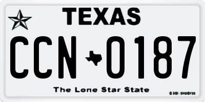 TX license plate CCN0187