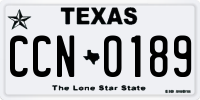 TX license plate CCN0189