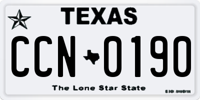 TX license plate CCN0190