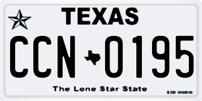 TX license plate CCN0195
