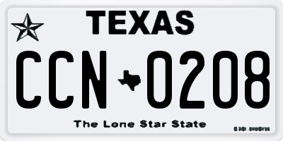 TX license plate CCN0208