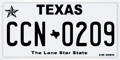 TX license plate CCN0209