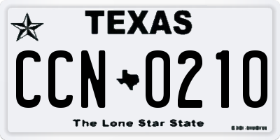 TX license plate CCN0210
