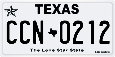 TX license plate CCN0212