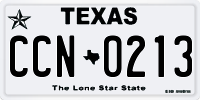 TX license plate CCN0213