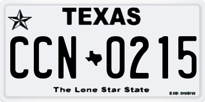 TX license plate CCN0215