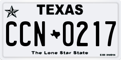 TX license plate CCN0217