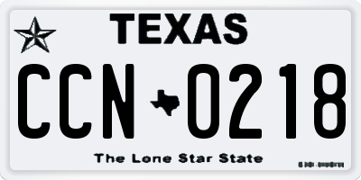 TX license plate CCN0218