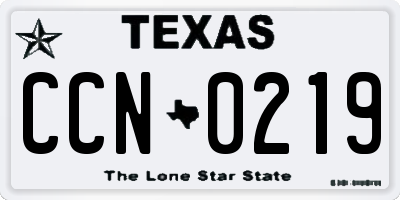 TX license plate CCN0219