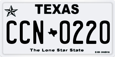 TX license plate CCN0220