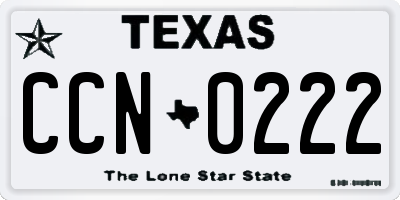 TX license plate CCN0222