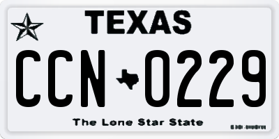 TX license plate CCN0229