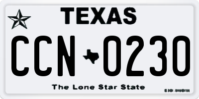 TX license plate CCN0230