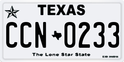 TX license plate CCN0233