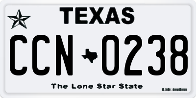 TX license plate CCN0238