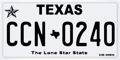 TX license plate CCN0240