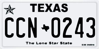TX license plate CCN0243