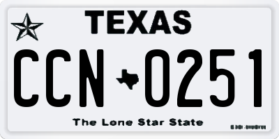 TX license plate CCN0251