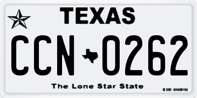 TX license plate CCN0262