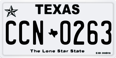 TX license plate CCN0263