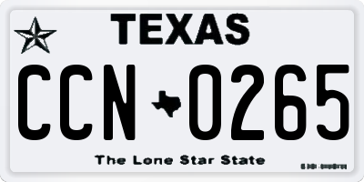 TX license plate CCN0265