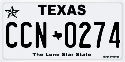 TX license plate CCN0274