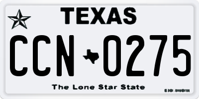 TX license plate CCN0275