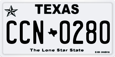 TX license plate CCN0280