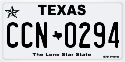 TX license plate CCN0294