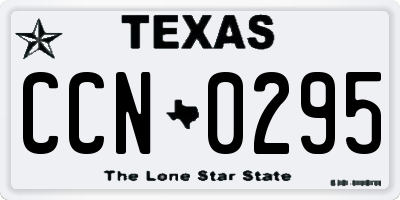 TX license plate CCN0295