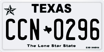 TX license plate CCN0296