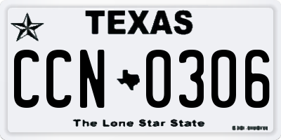 TX license plate CCN0306