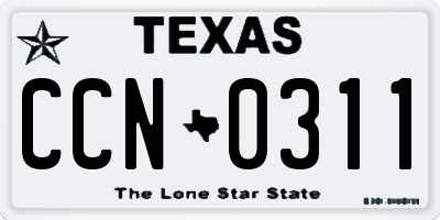 TX license plate CCN0311