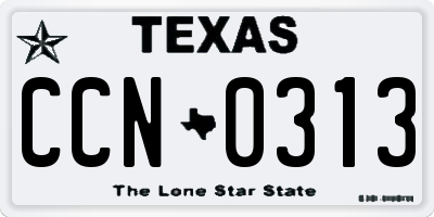 TX license plate CCN0313