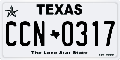 TX license plate CCN0317
