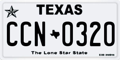 TX license plate CCN0320